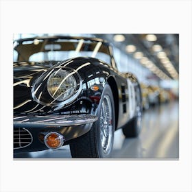 Black Retro Sportscar Canvas Print