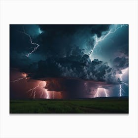 Lightning In The Sky 13 Canvas Print