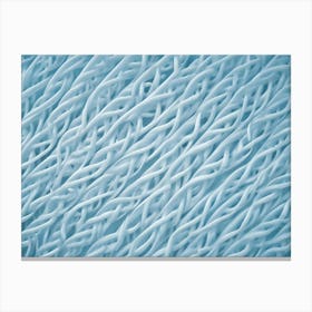 Close Up Texture Of Interwoven Blue Threads, Creating A Wavy Pattern Canvas Print