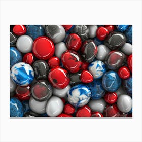 Red White And Blue Marbles Canvas Print