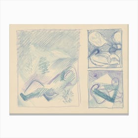 Sketchbook With Various Studio Drawings, Mikuláš Galanda (25) Canvas Print