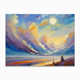 Moonlight Over The Sea Canvas Print