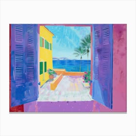 Saint Tropez From The Window View Painting 4 Canvas Print