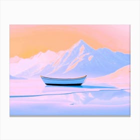 Boat In The Snow Canvas Print