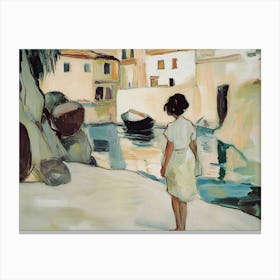 Girl By The Water 1 Canvas Print