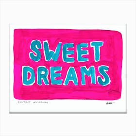 Sweet Dreams Bedroom Canvas Print