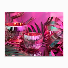 Pink And Purple Vases Canvas Print