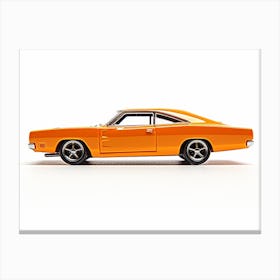 Toy Car 69 Dodge Charger Orange Canvas Print