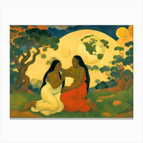 Paul Gauguin Art Prints Moon And The Women Canvas Print