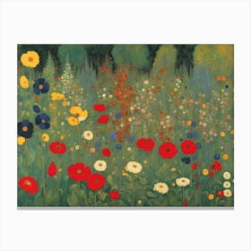 Poppies In The Meadow Gustav Klimt Canvas Print