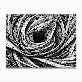 Black And White Flower 1 Canvas Print