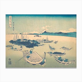 Tsukudajima In Musashi Province (Buyō Tsukudajima), From The Series Thirty Six Views Of Mount Fuji Canvas Print
