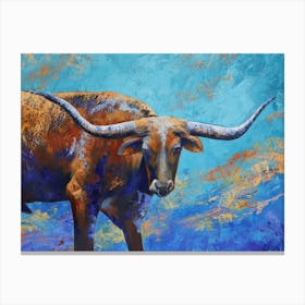 Long Horned Bull Canvas Print