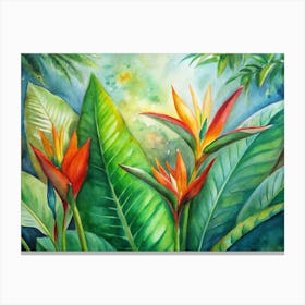 8 The Vibrant Foliage Of Heliconias In Bloom Canvas Print