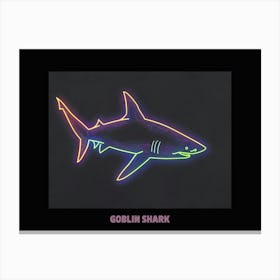 Neon Pink Goblin Shark Poster 4 Canvas Print