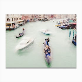 Movement On The Grand Canal Venice Canvas Print