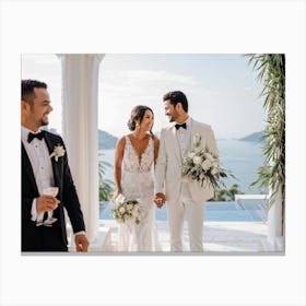 Wedding In Santorini Canvas Print