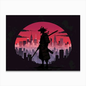 Silhouette Of A Samurai Canvas Print