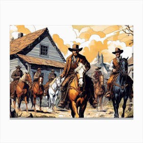Cowboys AI comic art Canvas Print