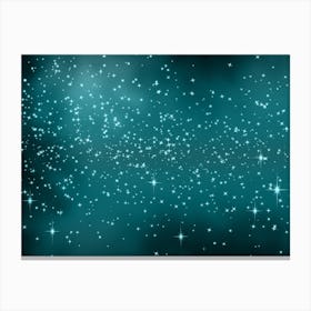 Deep Sea Greens Shining Star Background Canvas Print