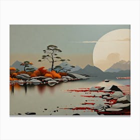 Moonlight Over The Water Canvas Print