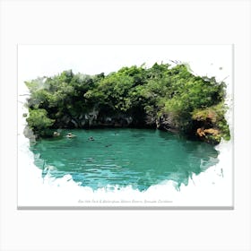 Blue Hole Park & Walsingham Nature Reserve, Bermuda, Caribbean Canvas Print