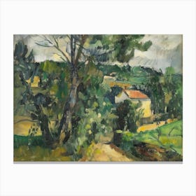 Soothing Greens Painting Inspired By Paul Cezanne Canvas Print