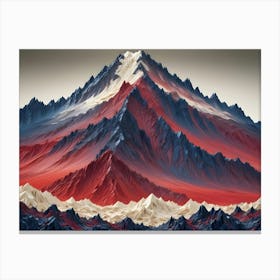 A Stylized Depiction Of A Mountain Range Canvas Print