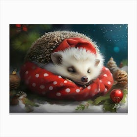 Christmas Cute Hedgehog Canvas Print