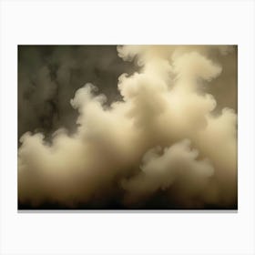 Abstract Beige Smoke On Black Background Canvas Print