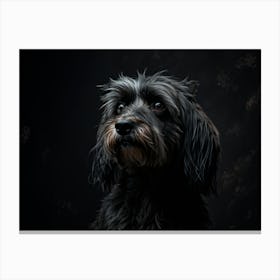 Black Dog Portrait 1 Canvas Print