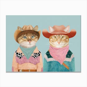 Cowboy Cats 7 Canvas Print