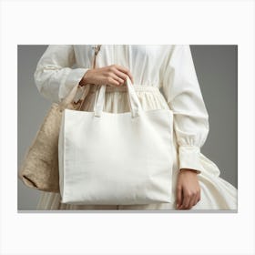 White Canvas Tote Bag Canvas Print