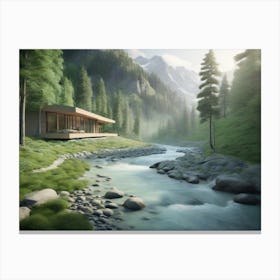 Cabin In The Mountains 6 Canvas Print