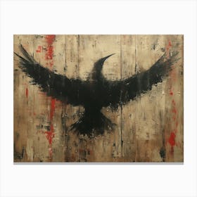 Calligraphic Wonders: Crow Canvas Print