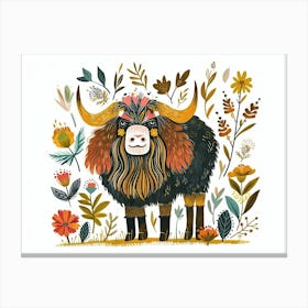 Little Floral Yak 1 Canvas Print