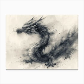 Calligraphic Wonders: Dragon Painting 1 Canvas Print