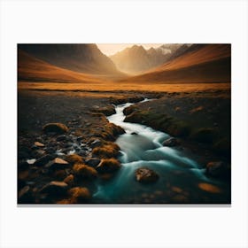 River In The Mountains Canvas Print