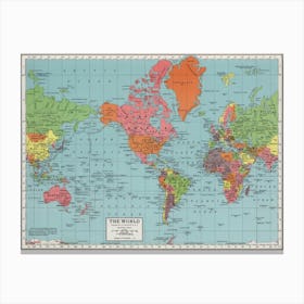 Vintage world map Canvas Print