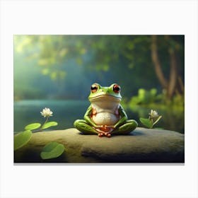 Frog Meditation 6 Canvas Print