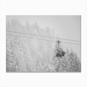 Ready for the ski slopes| Ski gondola | Austria | Black and White Art Print Canvas Print