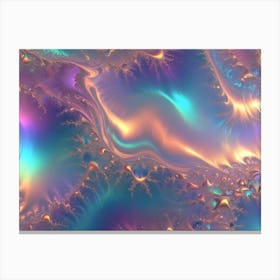 Abstract Image Of Swirling, Fluid Colors In Shades Of Pink, Blue, And Gold Canvas Print