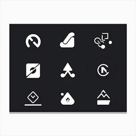 Abstract Vector Icons Set For A Modern Web Navigation Interface Incorporating Minimalist Design Sc Canvas Print