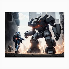 Robot Battle Canvas Print
