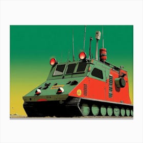 Tank In The Desert Canvas Print