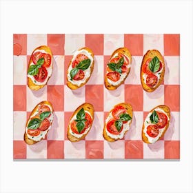 Bruscetta Pink Checkerboard 1 Canvas Print