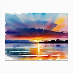 Watercolor Sunset Canvas Print