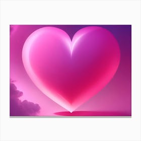 A Glowing Pink Heart Vibrant Horizontal Composition 59 Canvas Print