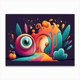 Halloween Colorful Monster 06 Canvas Print