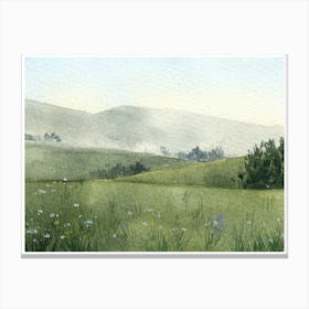 Watercolor Of A Field Canvas Print